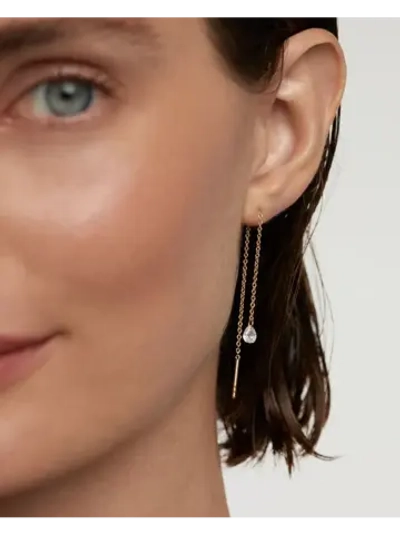 Серьги Waterfall Drop серебро 925 пробы покрытое золотом