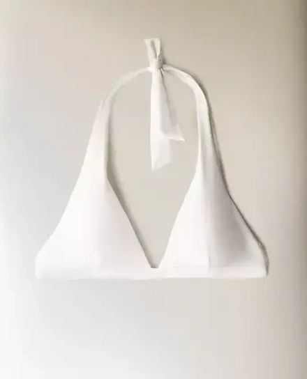 ZARA HOME ТОП БИКИНИ С ТРЕУГОЛЬНЫМИ ЧАШКАМИ, ЭКРЮ