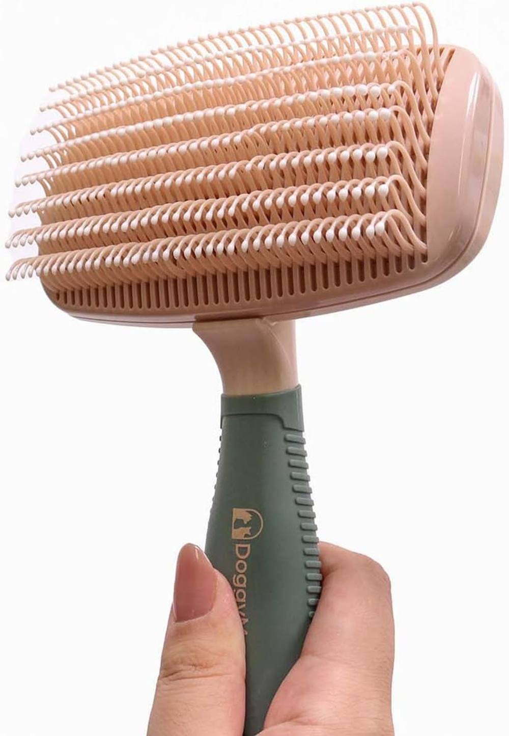 Сликер с S-образной формой каучуковых зубчиков и технологией выдвижной платформы для кошек и собак, размер М