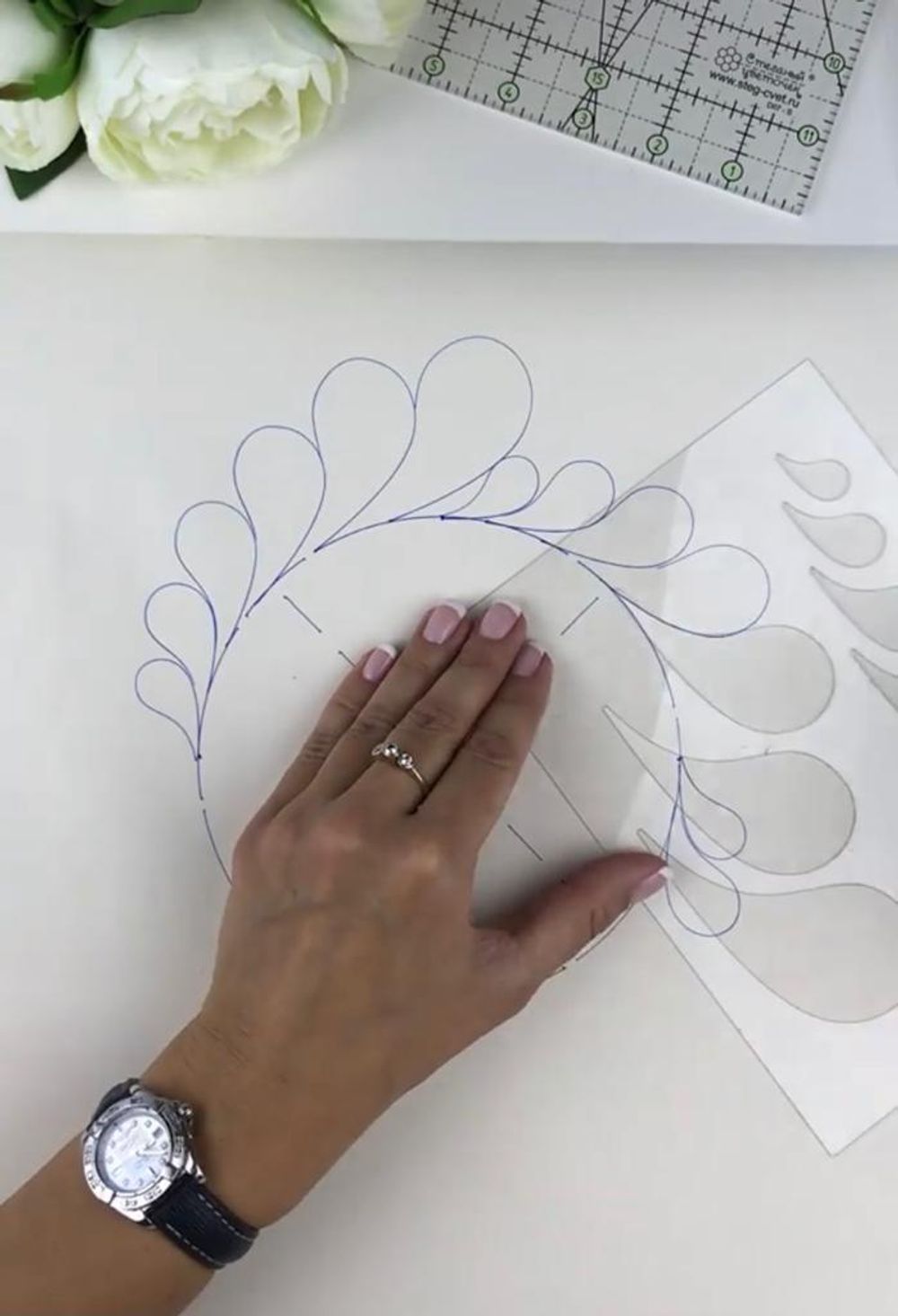 Шаблон для стежки  и аппликации "Перышки" (арт. T43)