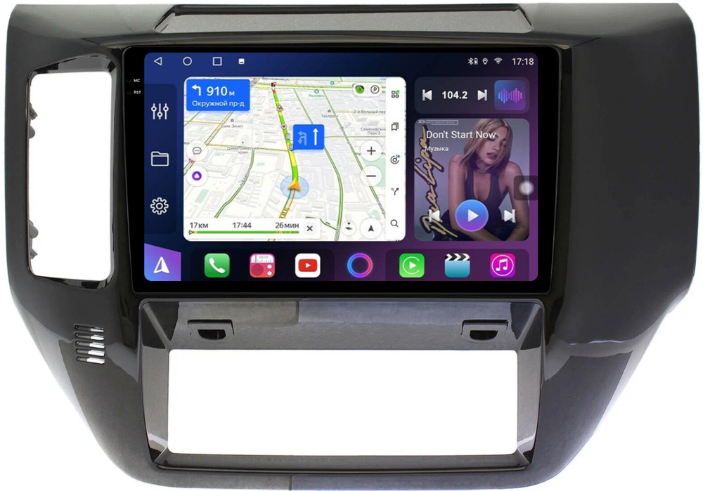 Магнитола для Nissan Patrol Y61 2004-2010 (рамка черная глянцевая) - FarCar BM3260M-2K монитор 9.5" 2K QLED на Android 14, TS10, 4+32Гб, CarPlay, 4G SIM-слот