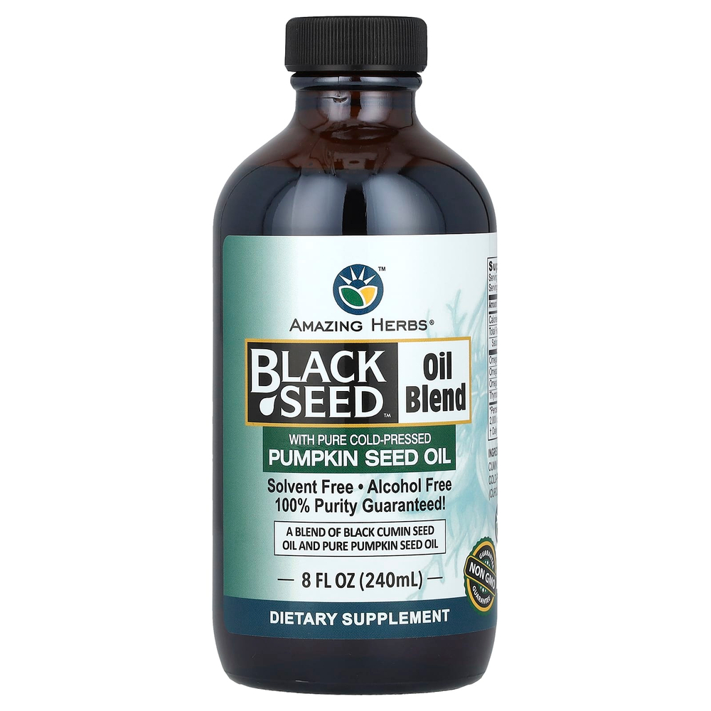Amazing Herbs, Black Seed™, смесь масел, масло из семян чёрного тмина с маслом из тыквенных семечек, 240 мл (8 жидк. унций)