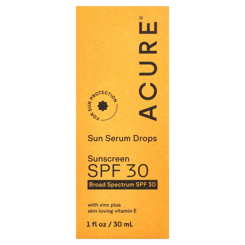 ACURE, солнцезащитная сыворотка в каплях, SPF 30, 30 мл (1 жидк. унция)