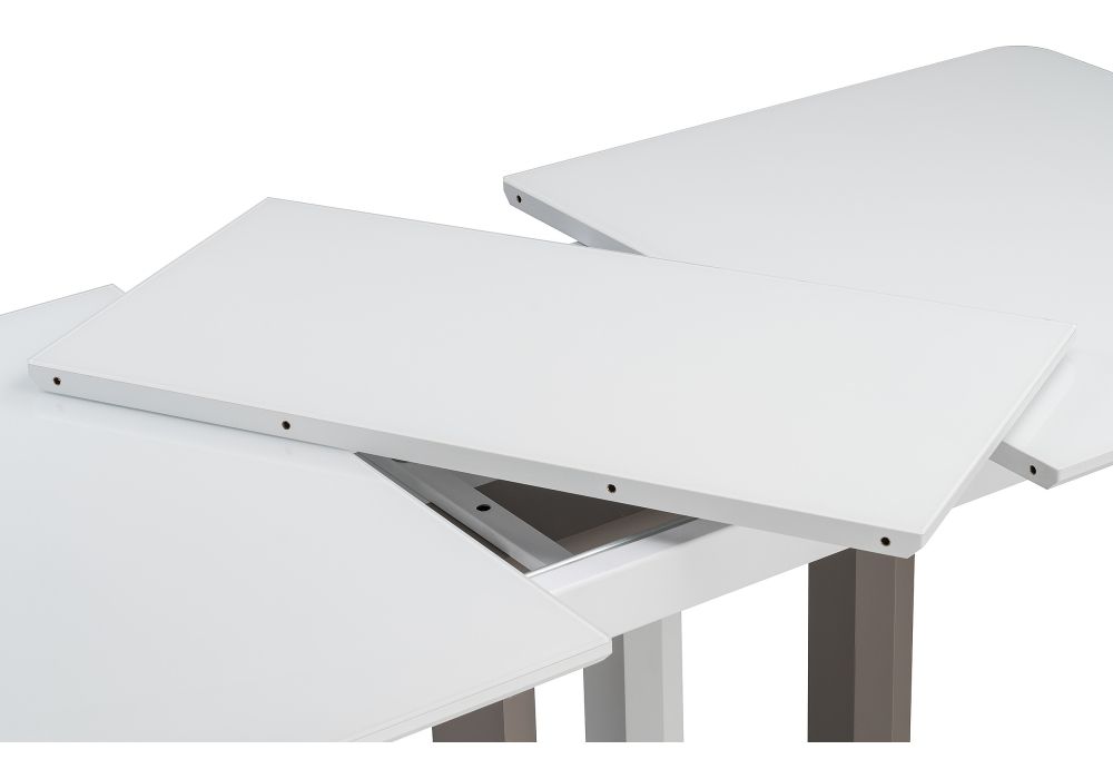 Стол на тумбе Санса 140(180)х80х76 грей / белая шагрень / грей