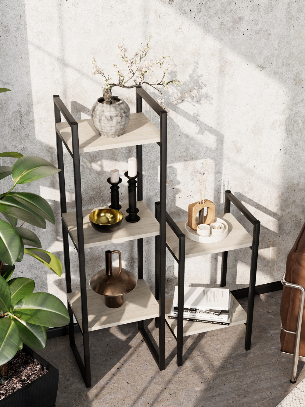 Стеллаж узкий металлический лофт Altus