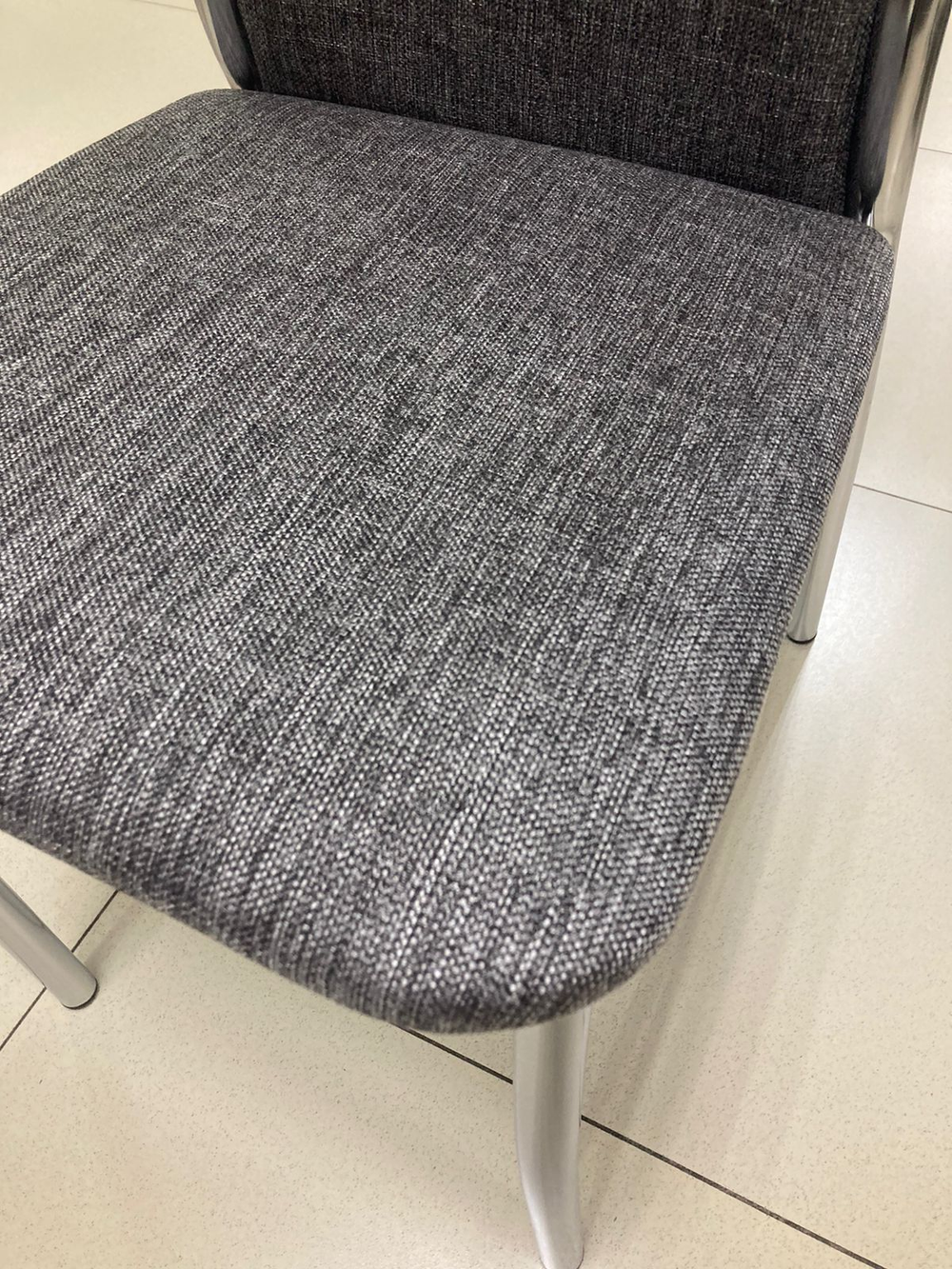 Стул Прага каркас хром рогожка серая