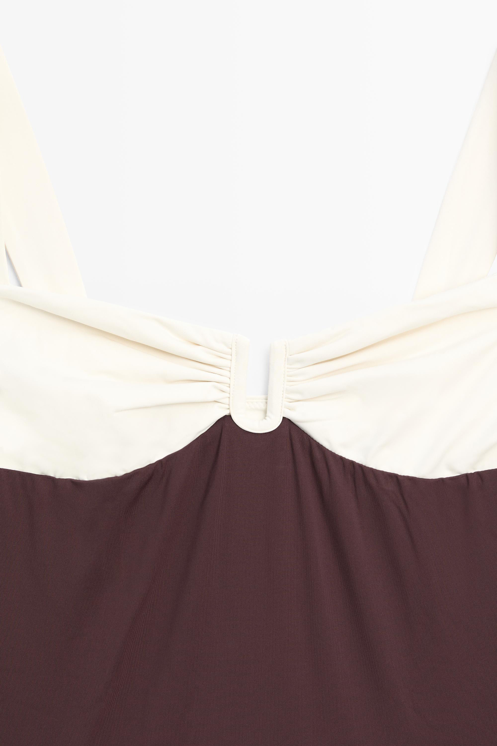 Massimo Dutti Купальник со сборками, коричневый