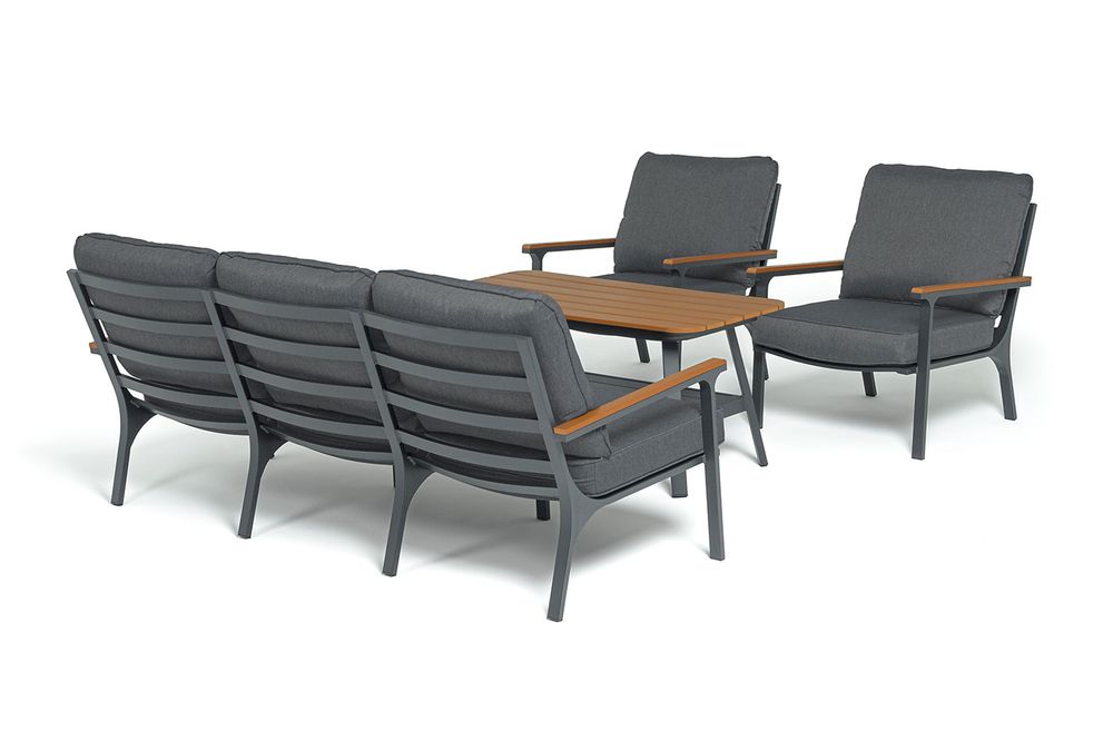 "Крокус" лаунж-зона 5-местная из алюминия, цвет темно-серый