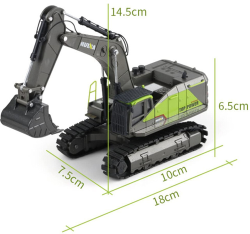 Металлический гусеничный экскаватор зеленый