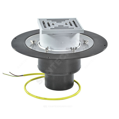 Воронка кровельная HL62.1B с вертикальным выпуском PP Дн 110 с трапом, электрообогревом, теплоизоляцией, обжимным фланцем HL HL62.1B/1