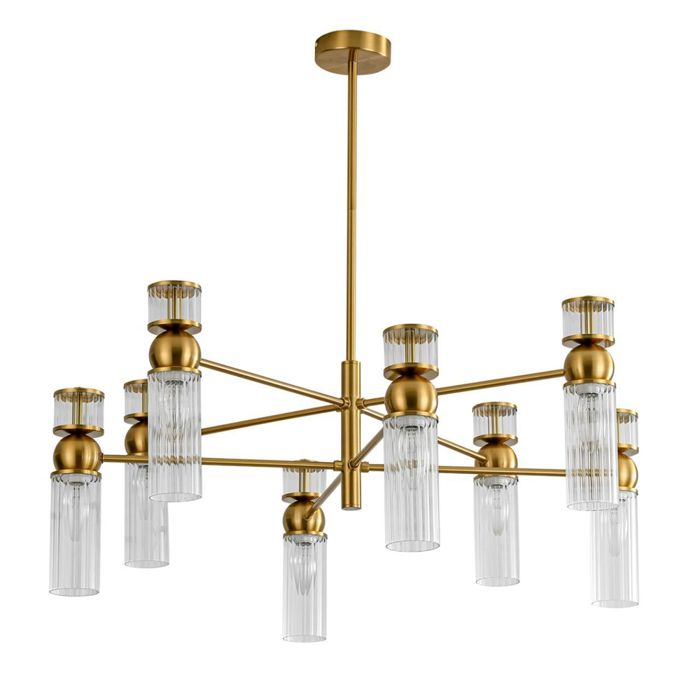 8276/8 MODERNI латунь/прозрачный, металл/стекло Люстра Е14 8*40W 220V DENVER