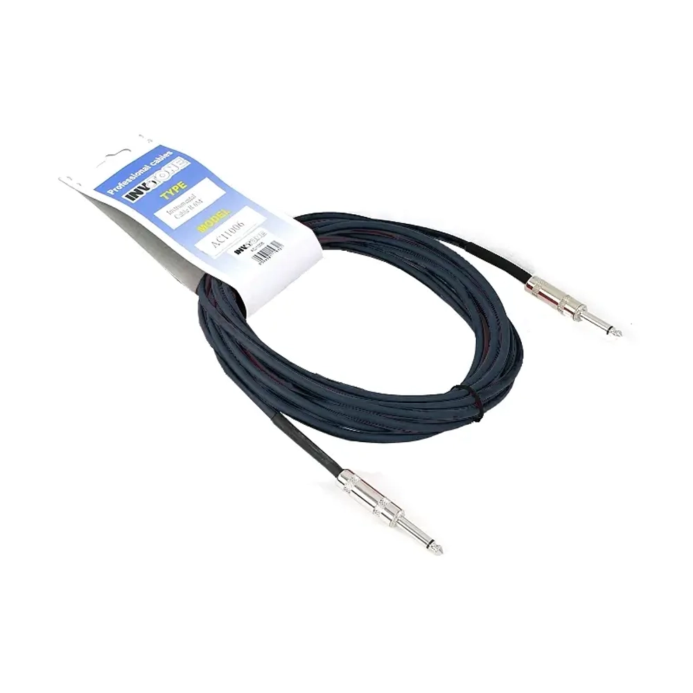 INVOTONE ACI1006 BK - инструментальный кабель, 6,3 джек моно &lt;-&gt; 6,3 джек моно, длина 6 м (черный).