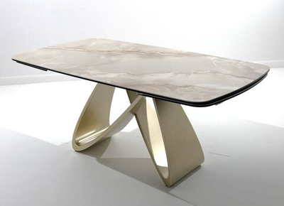 Стол PALACIO 180  GLOSS GRAND JADE,керамика на стекле/ Шампань, ®DISAUR