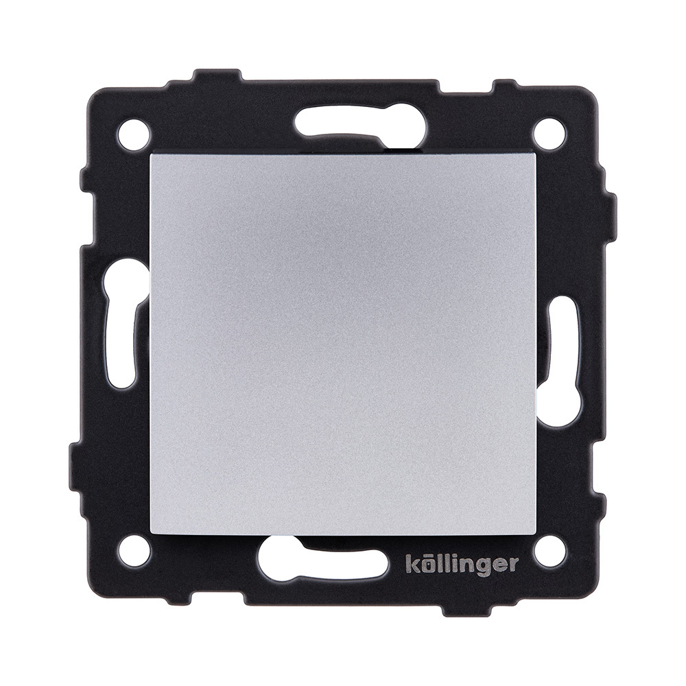 Выключатель 1-клавишный проходной 10А/250В, изогнутый, серый Kollinger REA-R-003GY для Aspekt, Eleganz, Reflex