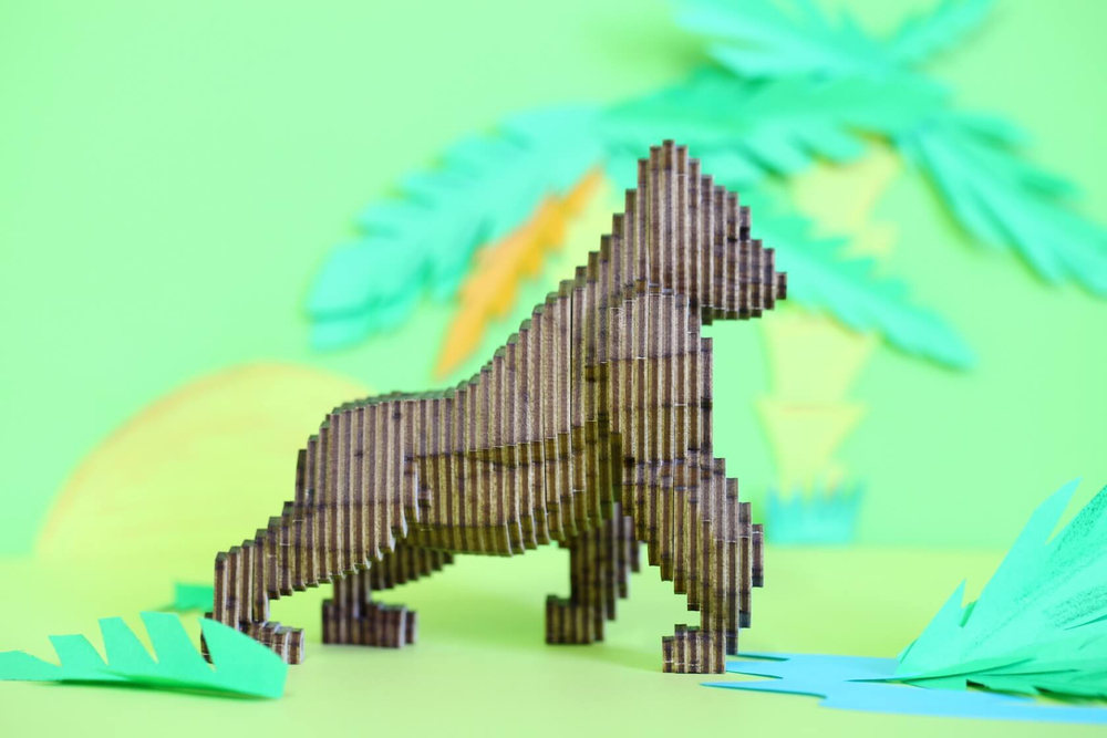 Деревянный конструктор UNIWOOD Горилла с набором карандашей