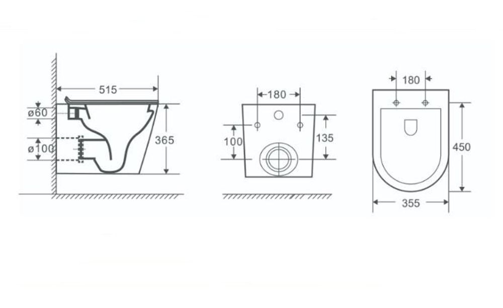 Унитаз подвесной, сиденье s/close Nofer Nantes 515x355мм 23013 белый