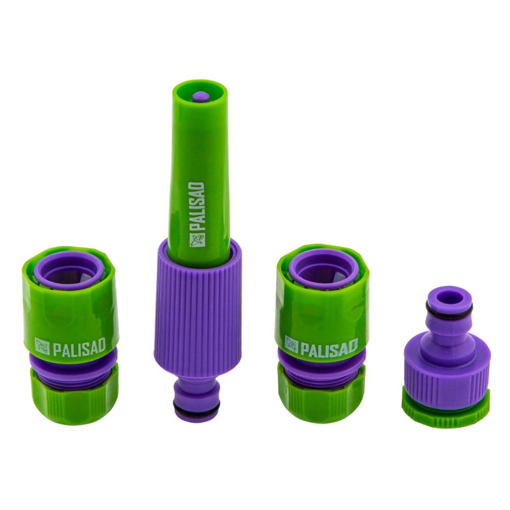 Набор для подключения шланга 1/2, распылитель, 3 адаптера к распылителю Palisad, 65176