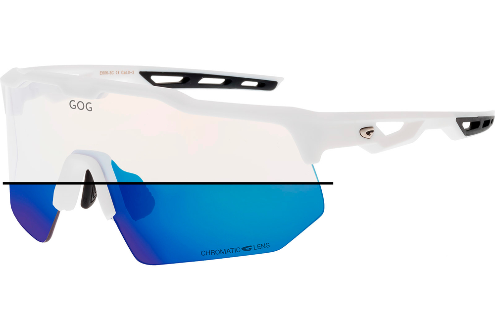 Спортивные очки GOG Loki / Matt White-Black / Photochromic White-Blue Lens