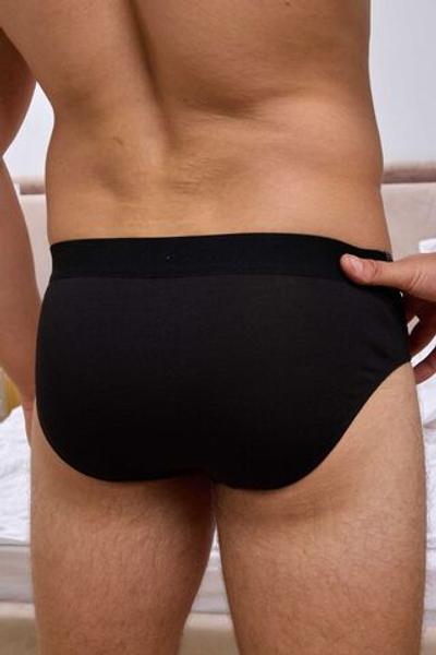 Черные бамбуковые трусы-брифы (Размер: L) (Цвет: черный)
