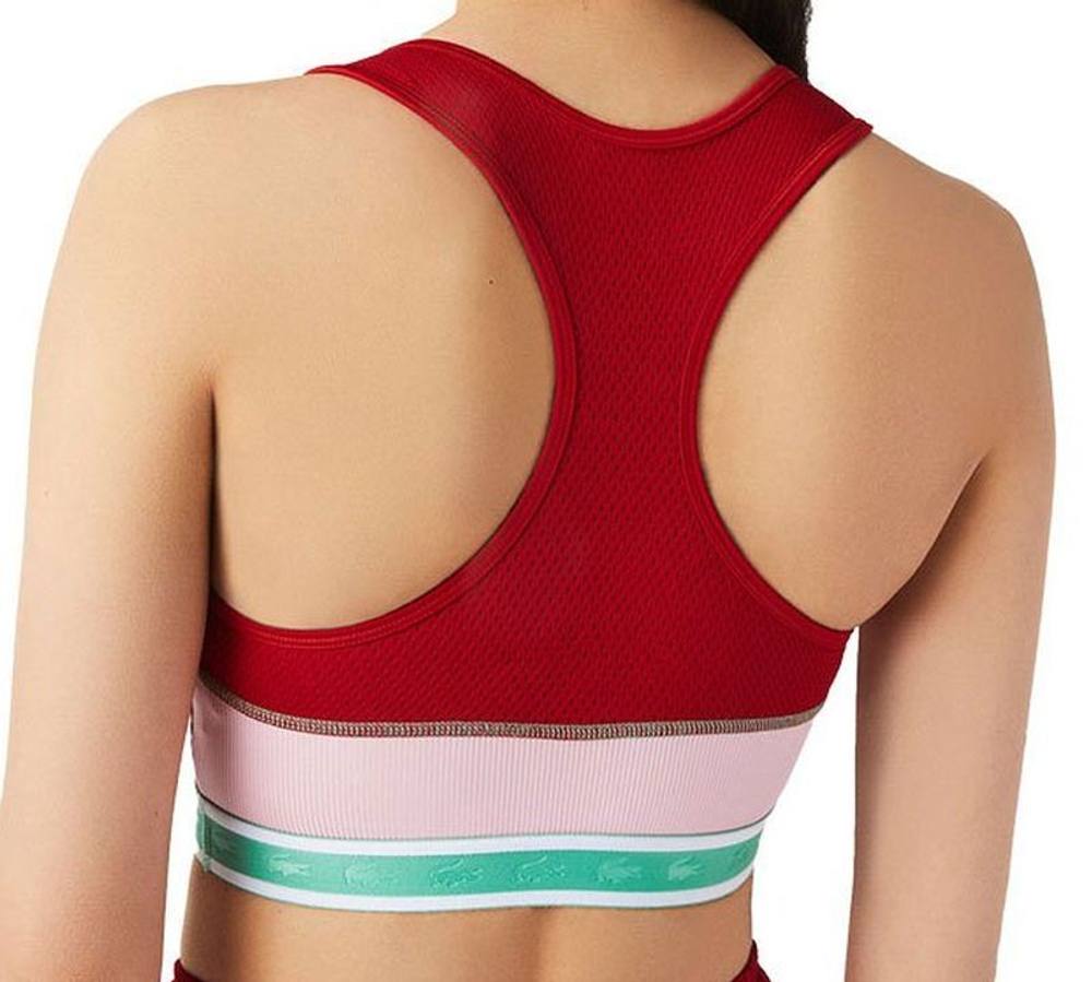 ТОП теннисный Lacoste SPORT Women's Racer Back Sports Bra - red/pink/green