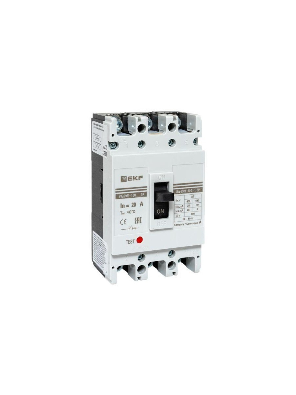 Выключатель автоматический 3п 100/20А 35кА ВА-99М PROxima EKF mccb99-100-20m