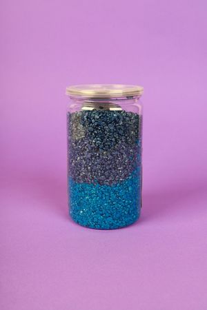 Мерцающая соль для ванны "Ocean Glow", 420г, морской бриз, вода синяя/фиолетовая