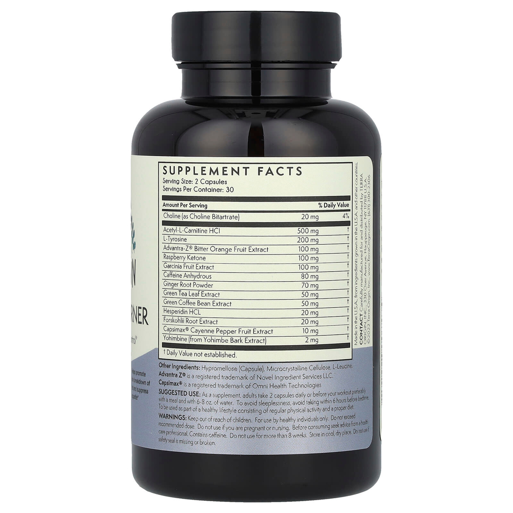 Terra Origin, добавка для здорового сжигания жира, 60 капсул