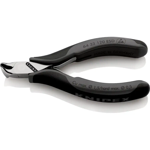 Кусачки торцевые для электроники антистатические 120 мм Knipex 64 32 120 ESD