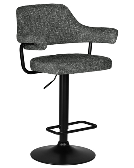 Стул барный DOBRIN CHARLY BLACK (серый твид (LEO11))