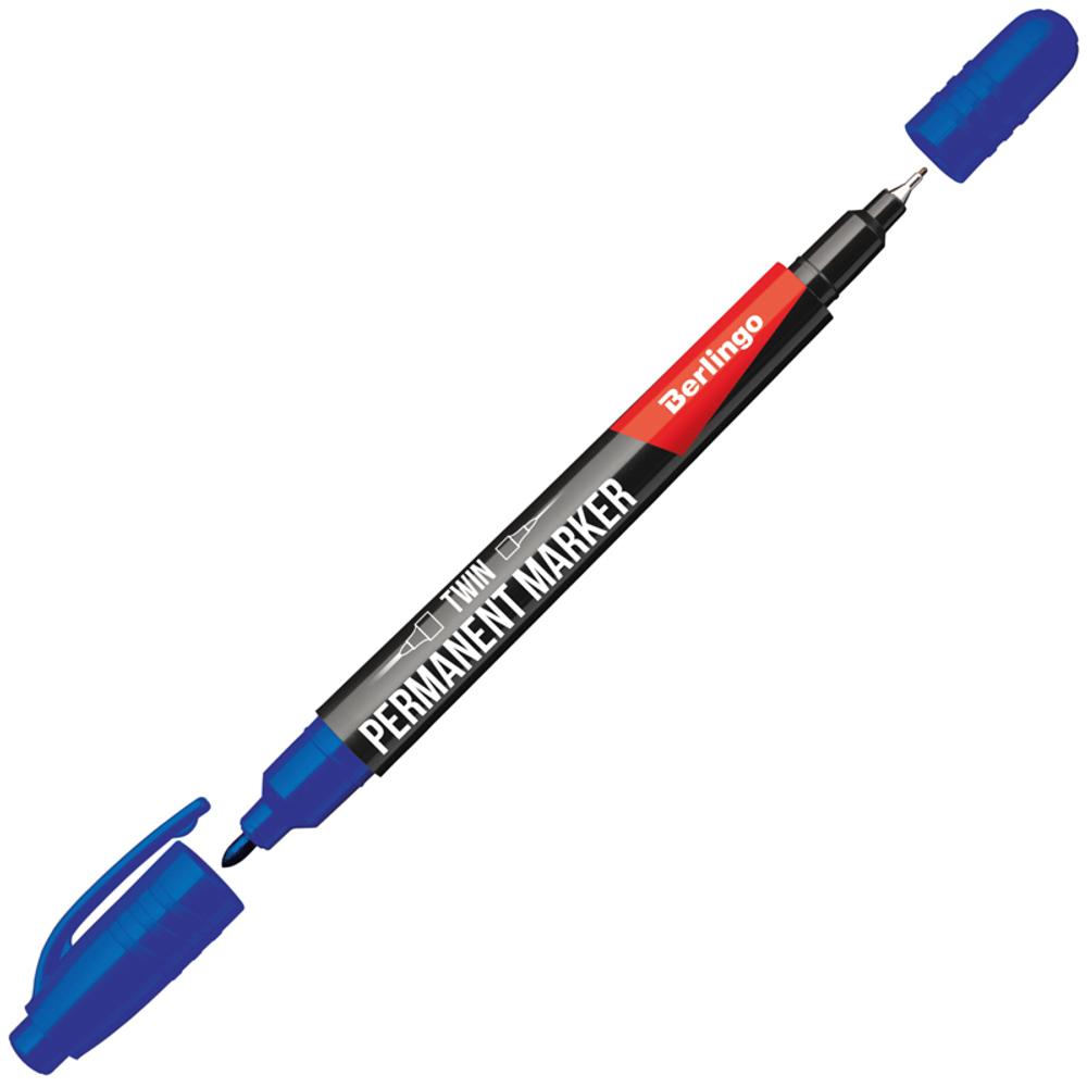 Маркер перманентный двухсторонний "Multiline PE55" синий, пулевидный, 0,5/1мм