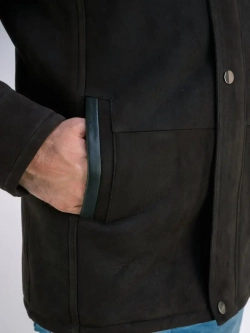 Дубленка мужская натуральная зимняя с капюшоном Турция