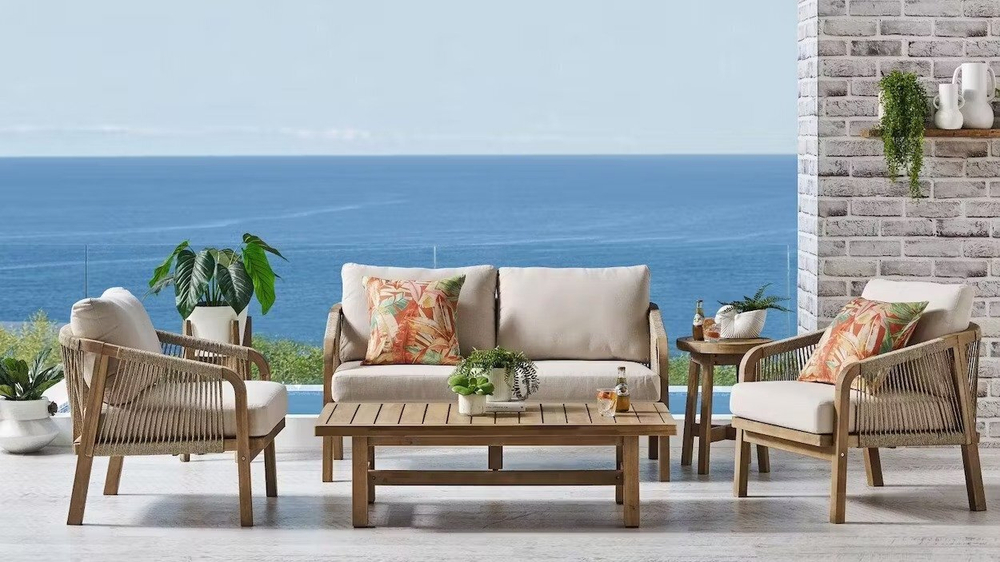 Комплект деревянной мебели Tagliamento Ravona KD, натуральный, бежевый