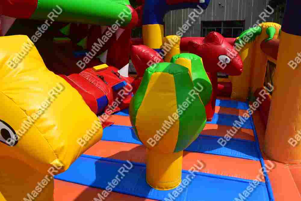 Большая надувная горка "Три дракона" 11*8*7 м