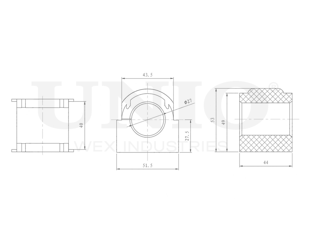 Втулка переднего стабилизатора UNIO RMP-10071