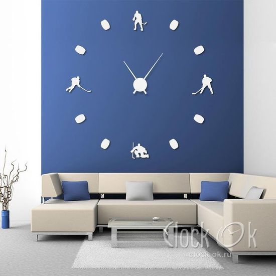 Настенные 3D часы Хоккей