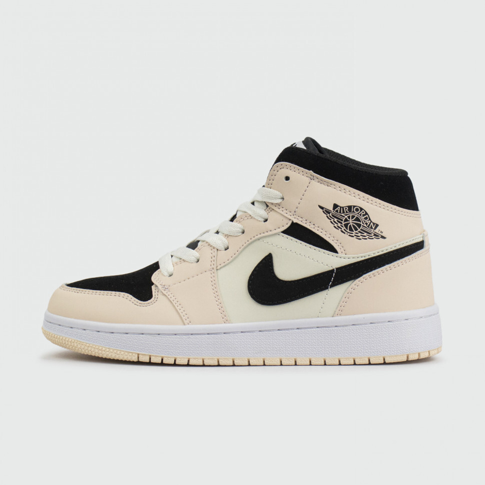 кроссовки Air Jordan 1 Mid Cream Black Wmns