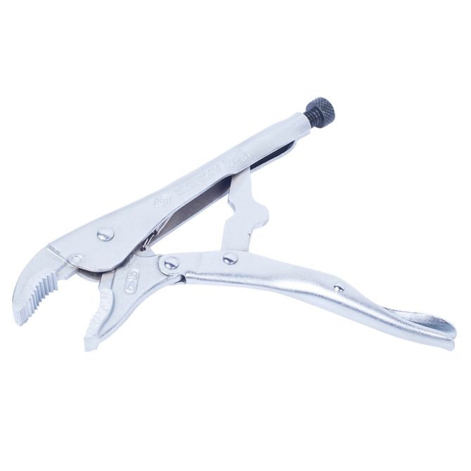 KING TONY (6011-10R) Зажим с фиксатором 254 мм, с закругленными губками