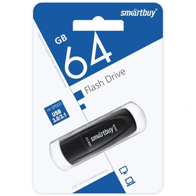 Флеш-накопитель 64 Gb Smartbuy Scout Black 3.0/3.1