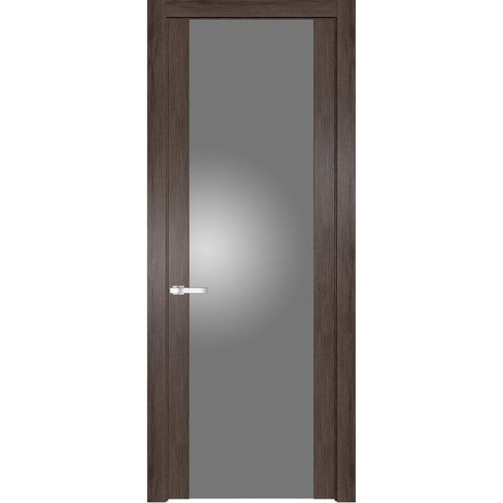 Межкомнатная дверь Profil Doors 1.7N дуб тобакко стекло серебро матлак