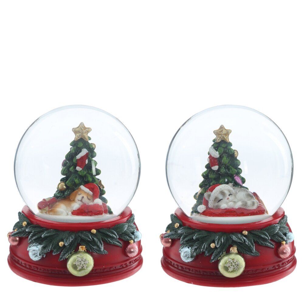 GAEM Фигурка декоративная "Ёлка" в стекл шаре, D 6.5 см, L6,5 W7,5 H8 см, 2в.