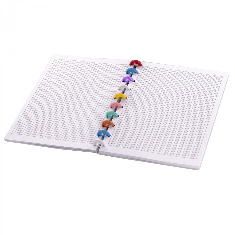 Блокнот В5, Yalong, цветные кольца, пластиковая обложка, клетка, 80 л., "Космос", ассорти