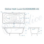 Ванна чугунная Delice Haiti Luxe 180х80 с отверстиями под ручки и антискользящим покрытием DLR230639R-AS
