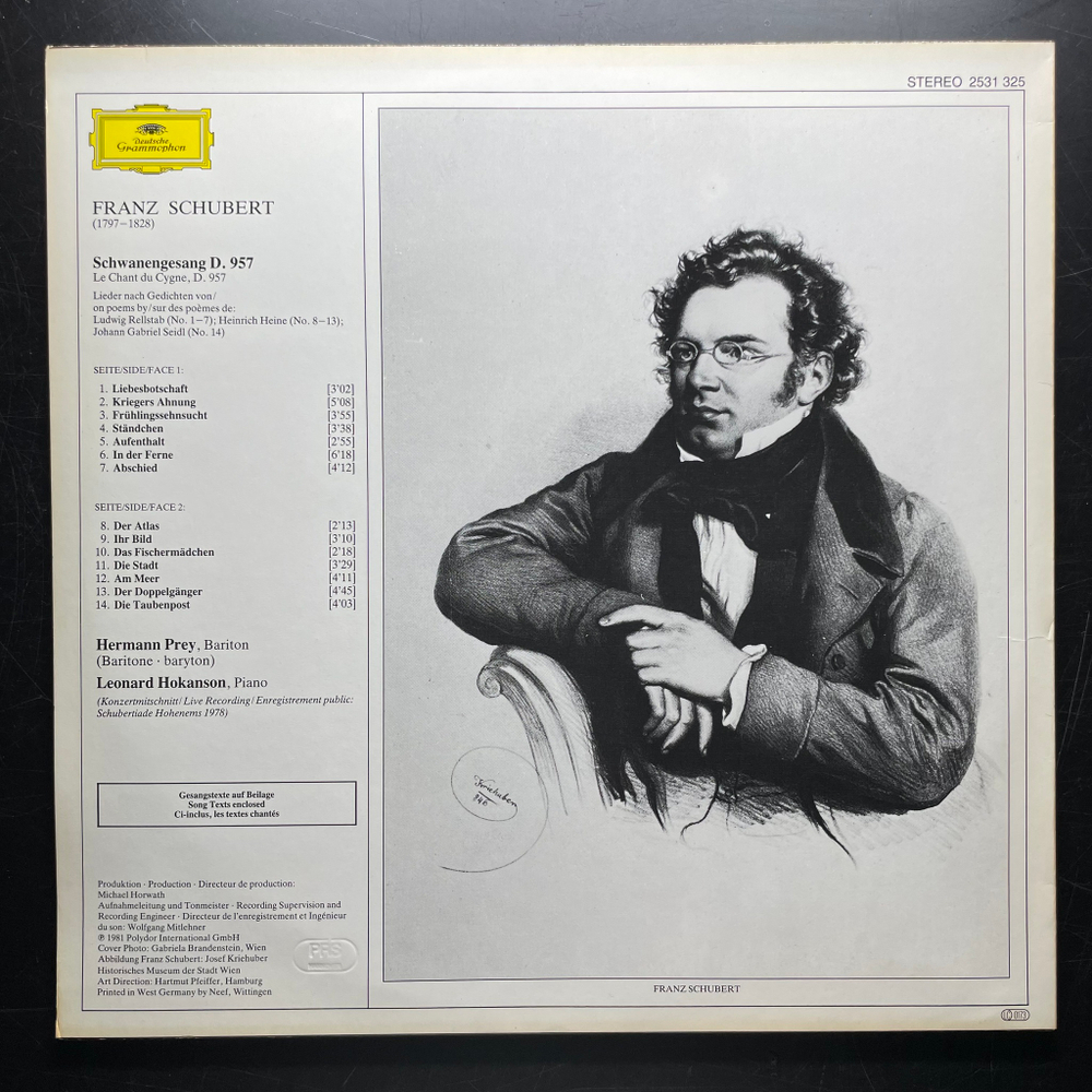 Шуберт - Лебединая песня (Германия 1981г.)