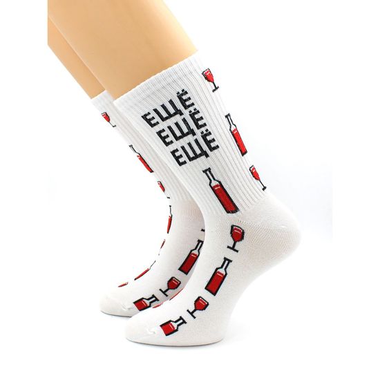 Носки с надписью "Еще" белые Hobby Line