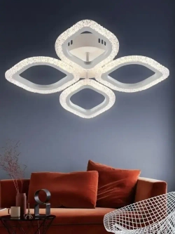 Люстра потолочная светодиодная с пультом ДУ Rivoli белая 56Вт 2800-6300К, светильник на кухню, в детскую, в спальню