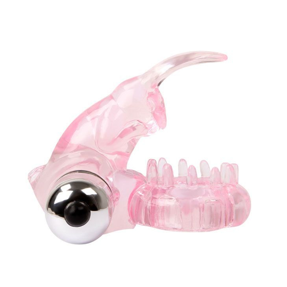 Розовое эрекционное виброкольцо с клиторальным зайчиком Love Rabbit Ring