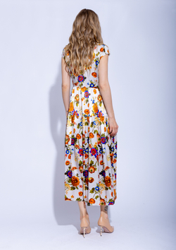 Женское цветочное платье миди без рукавов