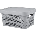 Корзинка для хранения с крышкой Plast Team Stockholm, 5 л серый шторм