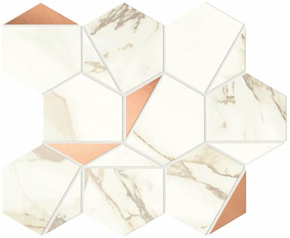 Мозаика Marvel Shine Calacatta Imperiale Gold Hex Shiny