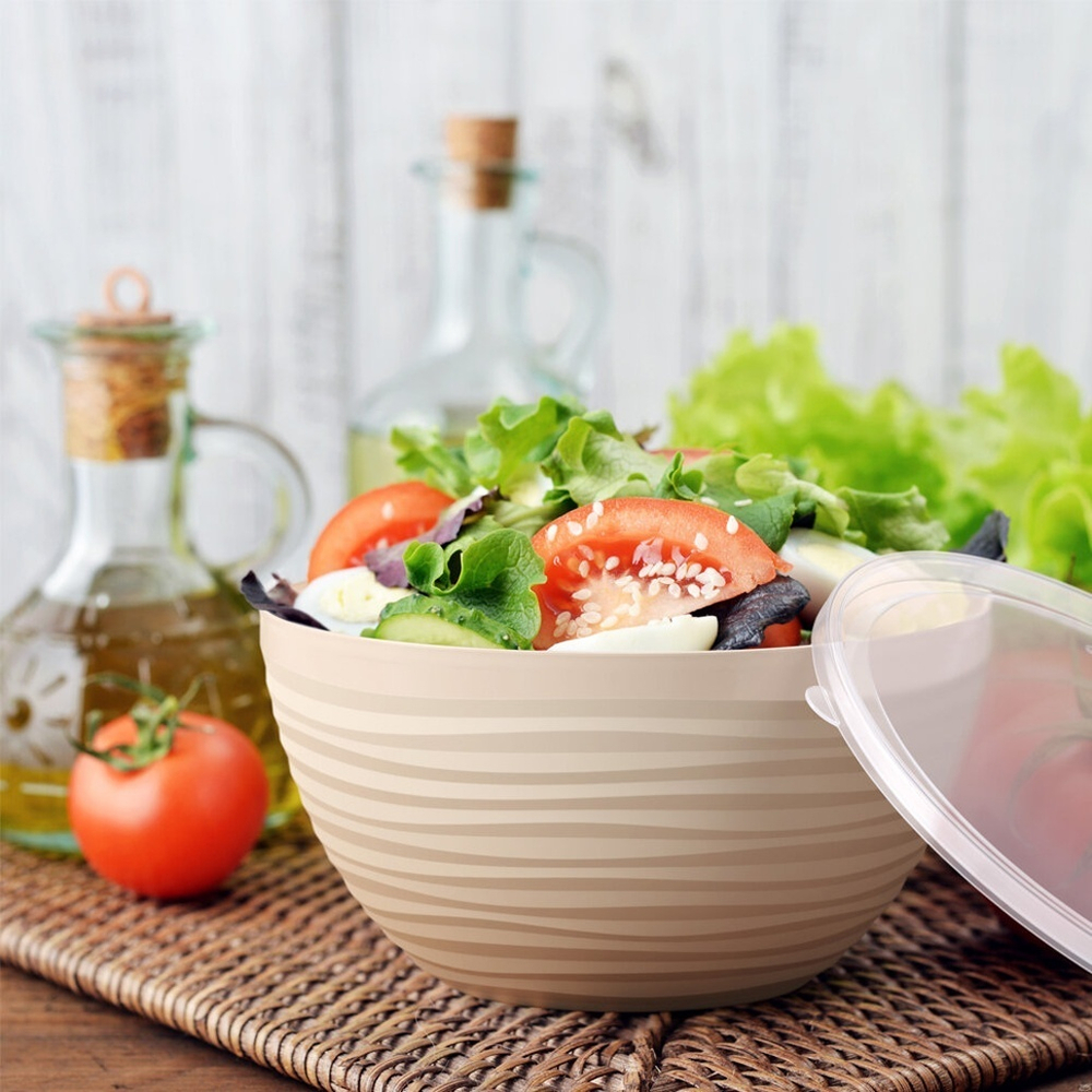 Миска 4л с крышкой "Оазис", бежевый